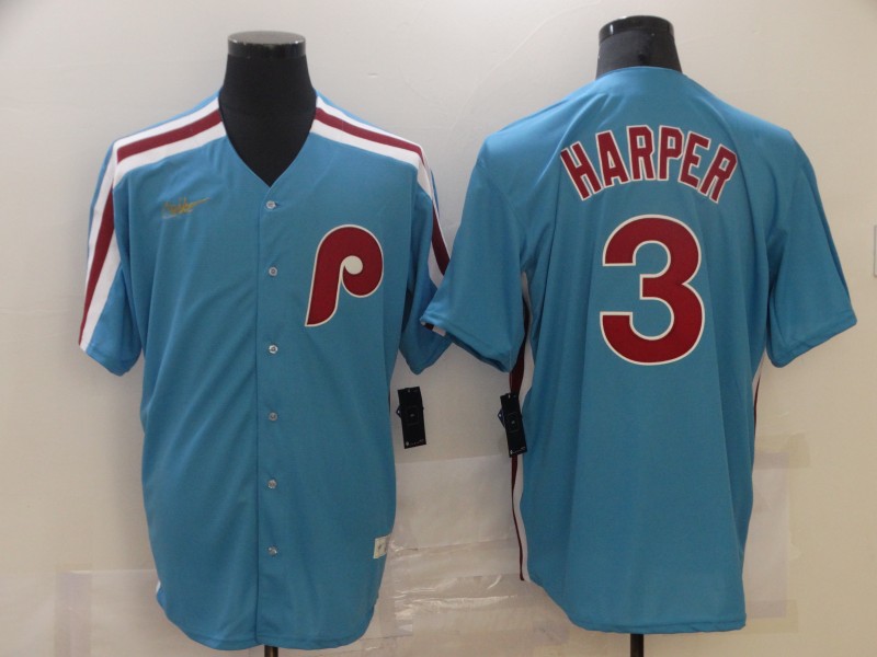Men Philadelphia Phillies #3 Harper Blue Game 2021 Nike MLB Jerseys